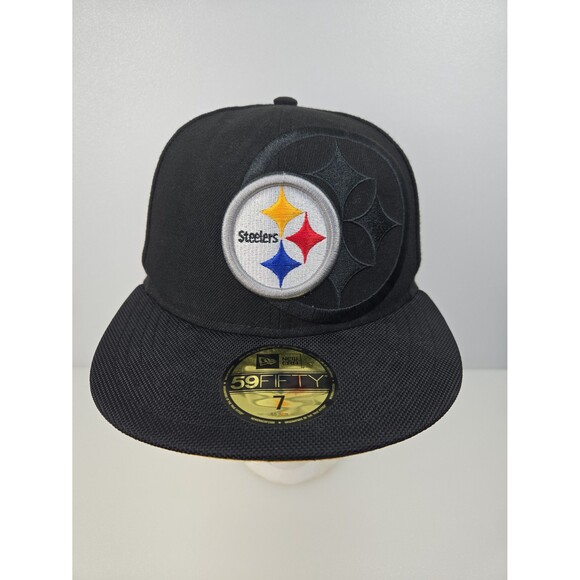 New Era Pittsburgh Steelers 59FIFTY Fitted Black Ball Cap Hat Size 7 NFL - Picture 3 of 12